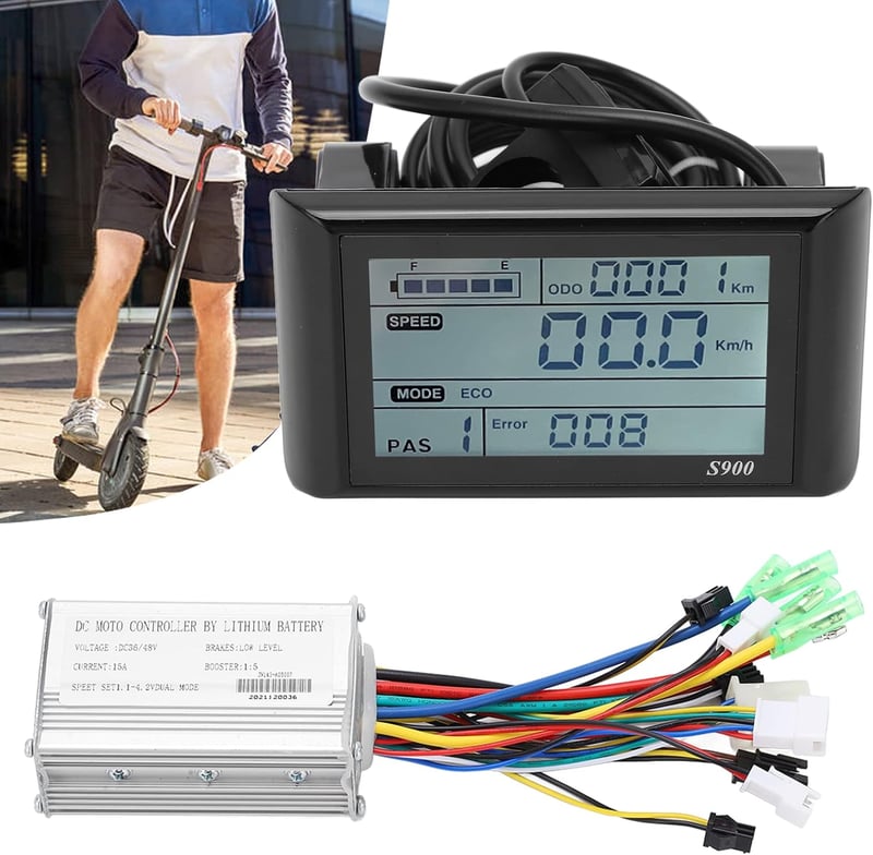 Fyearfly E-kerékpár vezérlő szett - 36V/48V LCD kijelzővel, 22,2 mm kormányra
