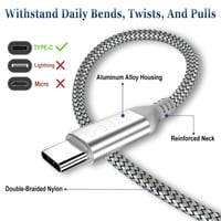 Samsung, iPhone, iPad USB-C gyorstöltő kábel szett, 3 db, 0,5/1/2 m 3