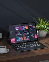 Doohoeek Bluetooth Billentyűzet Tok Samsung Galaxy Tab S8+ 12.4''/S7 FE 2021/S7+ 2020 Tablethez, 7 Színű Háttérvilágítással, Fekete - S8 Plus 7