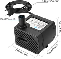 Halkjáratú 3W-os Mini Vízpumpa 180L/H - Akváriumokhoz, Kis Tavakhoz 2