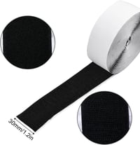 Erős fekete tépőzár tekercs 5m, 30mm széles nylon szalag 2