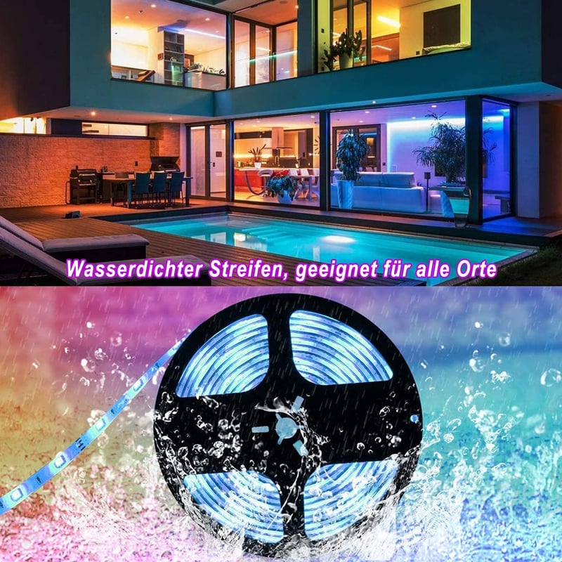 ALED LIGHT Bluetooth LED Szalag 5M RGB - Okostelefonról Vezérelhető, Vízálló, 12V-os Színes Fényszalag Otthoni és Kerti Dekorációhoz Távirán