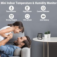 ThermoPro TP49 Digitális Mini Hőmérő és Páramérő - Beltéri Klímafigyelő Készülék Hangulatjelzővel, Fekete 3