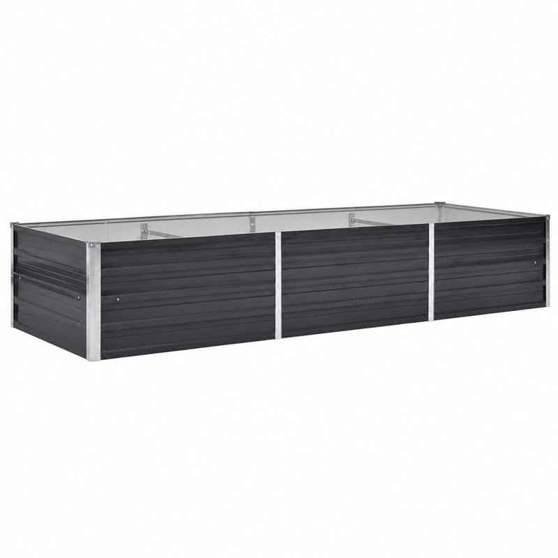 vidaXL antracit siva vrtna povišena gredica od pocinčanog čelika 240x80x45 cm, posuda za biljke za vanjsku upotrebu — nepotpun proizvod (stanje: vidi 2. sliku)