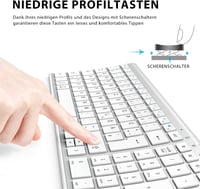 iClever BK10 Bluetooth Billentyűzet QWERTZ Német Vezeték Nélküli Újratölthető 4