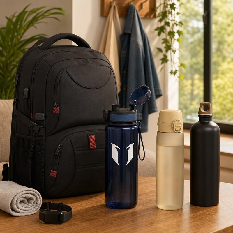 Kulacskaland túranapokra: sportkulacs + 50 l laptophátizsák + 500 ml kulacs + alumínium kulacs