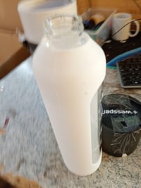 Wessper B1 Boroszilikát motivációs üveg ivópalack 1 l fehér - Használt, külseje koszos (állapot: lásd a 2. képet) 5