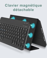 SENGBIRCH iPad 9.7" Tok Francia AZERTY Bluetooth Billentyűzettel - Kompatibilis iPad 6, 5, Pro 9.7, Air 2, Air Modellekkel, Levehető, Automa 3
