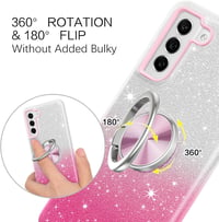 Samsung S21 FE 360°-os Csillogó Védőtok Gyűrűtartóval - Ütés- és Karcálló 3