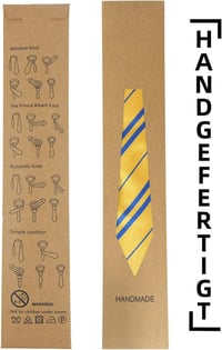 Elegáns Sárga-Kék Selyem Nyakkendő, Extra Hosszú 150 cm 6