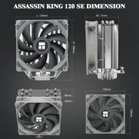 Thermalright Assassin King 120 SE CPU hűtő - 5 heatpipe, csendes ventilátor, AMD/Intel kompatibilis 6