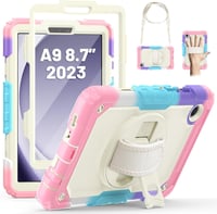 SEYMAC Samsung Galaxy Tab A9 8.7" (2023) Védőtok - 360° Forgatható Állvánnyal, Beépített Képernyővédővel, Vállpánttal és Tolltartóval - Tere 1