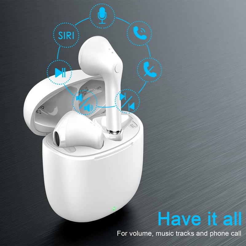yobola Bluetooth Fülhallgató, IPX5 Vízálló Vezeték Nélküli Headset, 25 Órás Üzemidő, Érintésvezérlés, HiFi Sztereó Hang, Beépített Mikrofon
