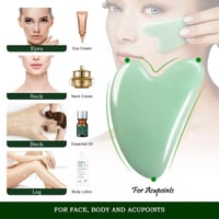 Jade Gua Sha szív alakú arcmasszírozó kő - Ránctalanító, akupunktúrás eszköz 3