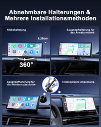Avylet 8.1" Vezeték Nélküli CarPlay Kijelző Android és Apple Készülékekhez - IPS Érintőképernyő, IP67 Tolatókamera, GPS Navigáció, Bluetooth 8