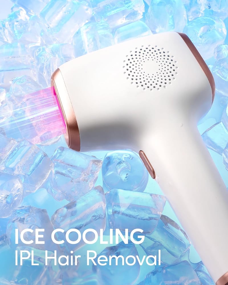 INNZA IPL Szőrtelenítő Készülék Hűtő Funkcióval - 999.999 Fényimpulzus, 9 Energiaszint, Fájdalommentes Lézeres Szőrtelenítés Arcra, Bikinivo