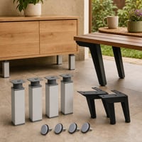 Set za nivelaciju namještaja: 4x alu noga + 4x metalna noga + 4x PTFE klizač 1