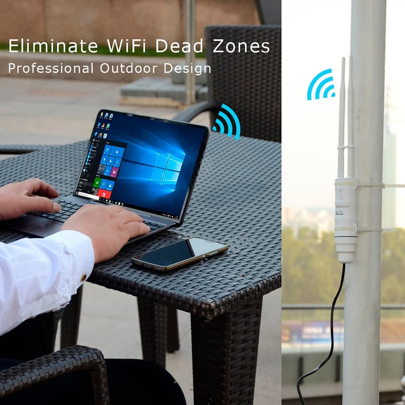 MyMAX AC600 Kültéri WiFi Jelerősítő - Dual Band 2.4+5GHz, 600Mbps, PoE, Időjárásálló, Nagy Hatótávolságú Repeater, Access Point, WN570HA1