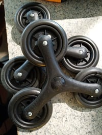 Cărucior de cumpărături pliabil VOUNOT, cu 3 roți pentru urcat scări, 32L, negru, geantă de cumpărături impermeabilă, 94x37x34 cm 2