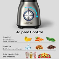 Anthter 1000W-os konyhai turmixgép 1,5L üvegedénnyel - Smoothie, shake és jégzúzás 3