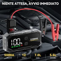 YUSMAN F01-GIT Hordozható Autó Bikázó 5000A Akkumulátor és Power Bank - Autóindító Készülék  3