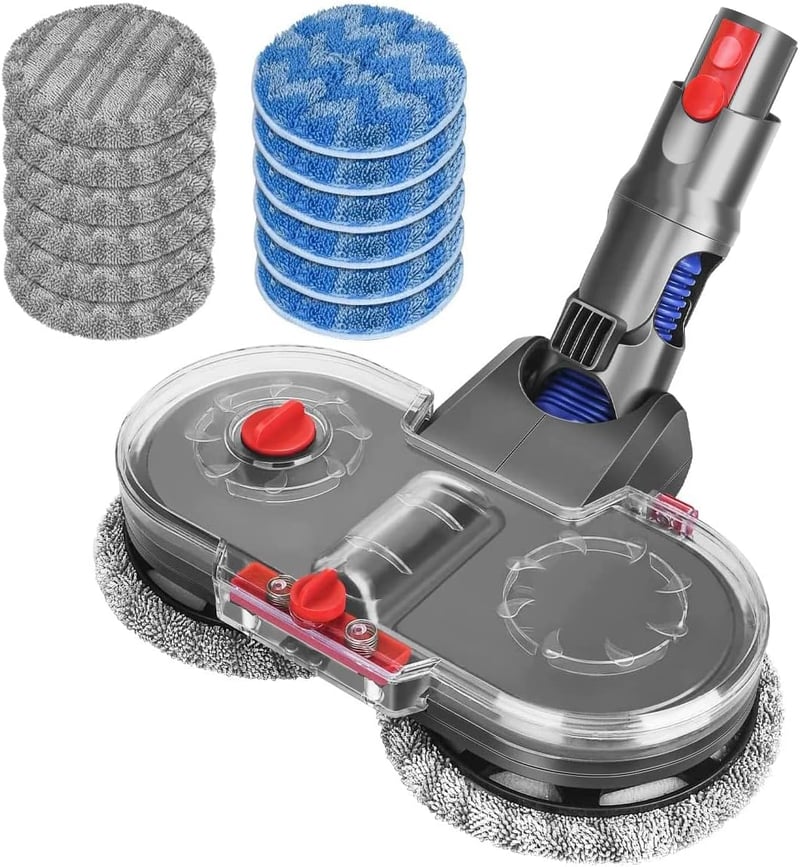 DrRobor Elektromos Felmosó Adapter Dyson V12 Detect Slim Porszívóhoz - Levehető Víztartállyal és 12 Mosható Felmosófejjel - Electric Mop Attachment