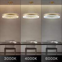 KSIBNW Állítható Fényerejű LED Függőlámpa - 36W Modern Arany Gyűrű Csillár Nappaliba, Étkezőbe - 50cm Átmérőjű Akril-Fém Mennyezeti Lámpa 4