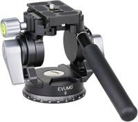 Cap trepied video EVUMO - Cap panoramic 360° cu placă rapidă, pentru GoPro, DSLR și camere video, sarcină maximă 10 kg, mâner reglabil, 47 1