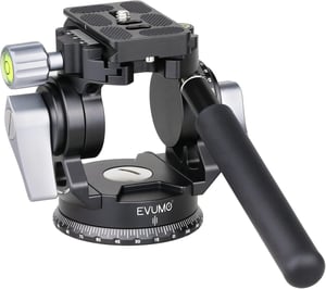 EVUMO glava za stativ kamere - 360° panoramska video glava s brzim otpuštanjem, za GoPro, DSLR i kamere, nosivost 10 kg, podesiva ručka, 47