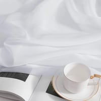 PONY DANCE Fehér Fényáteresztő Függöny Szett 2 db - 140x220 cm Voile Sötétítő Függöny Nappali Hálószoba Gyerekszoba Fém Karikás 5