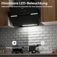 CIARRA 60 cm-es A+++ Energiaosztályú Döntött Páraelszívó, 650m³/h, Érintőképernyős 4