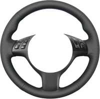 MEWANT Kormányvédő Huzat BMW E46 E39 330i 540i 525i 530i 330Ci M3 2001-2003 Modellekhez - Fekete Mikroszálas Bőr Piros-Kék Varrással 3