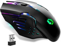 EMPIRE GAMING RF903 Vezeték Nélküli Gaming Egér 2.4GHz Újratölthető RGB LED Háttérvilágítás 4800 DPI PC PS4 PS5 Xbox Fekete 1