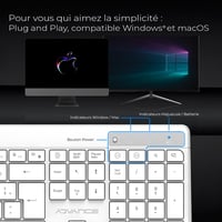 AD ADVANCE R-Type Vezeték Nélküli Billentyűzet-Egér Szett - RGB Háttérvilágítás, Csendes Gombok, 1600 DPI, Újratölthető, PC/Mac/Laptop 7