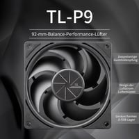 Thermalright TL-P9-S 92mm ARGB CPU hűtő ventilátor, csendes, 2200 RPM, fekete 2