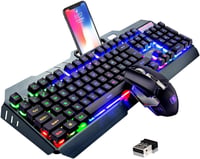MAMBASNAKE Vezeték Nélküli Gamer Billentyűzet és Egér Szett, 2.4G, 3800mAh Akkumulátor, RGB LED Háttérvilágítás, 2400DPI, 7 Színű Egér 1