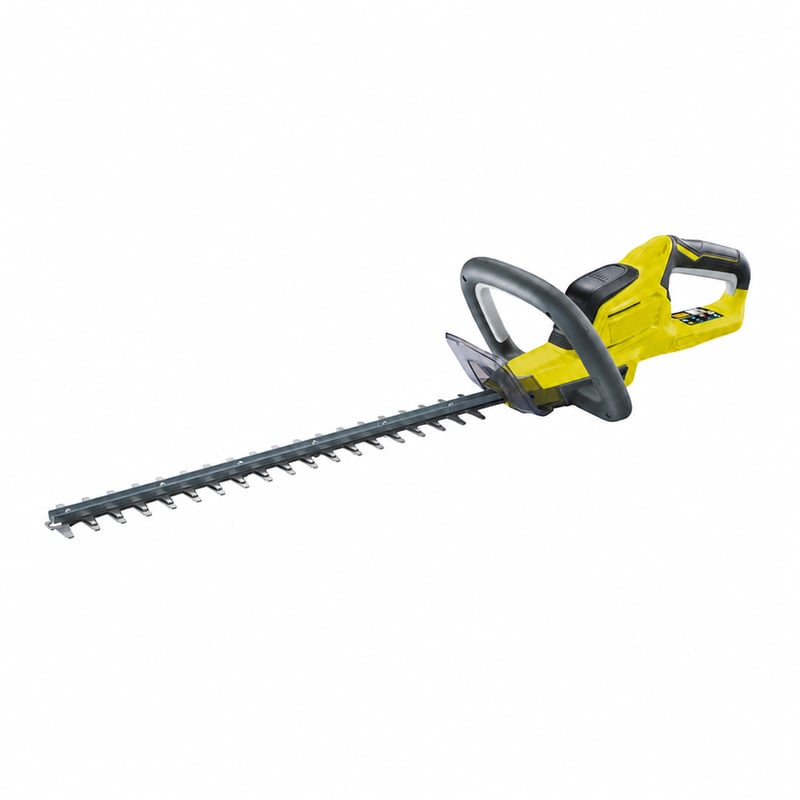 Akumulátorové nožnice na živý plot RYOBI RHT184520 18V ONE+ so 45 cm lištou, 18 mm — chýba akumulátor a nabíjací kábel (stav: pozri 2. obrázok)