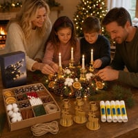 Adventný set: 206 ks sada na veniec + 4 svietniky + 120 LED svetiel + 5×21 g lepidlo 1