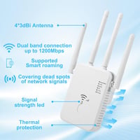 Repetor Wi-Fi TP-Link AC1200 Dual Band cu 4 Antene și Port LAN 2