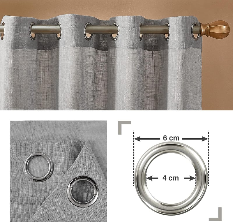 Topfinel Bézs Len Fényáteresztő Függöny Nappalihoz 140x240cm 2db