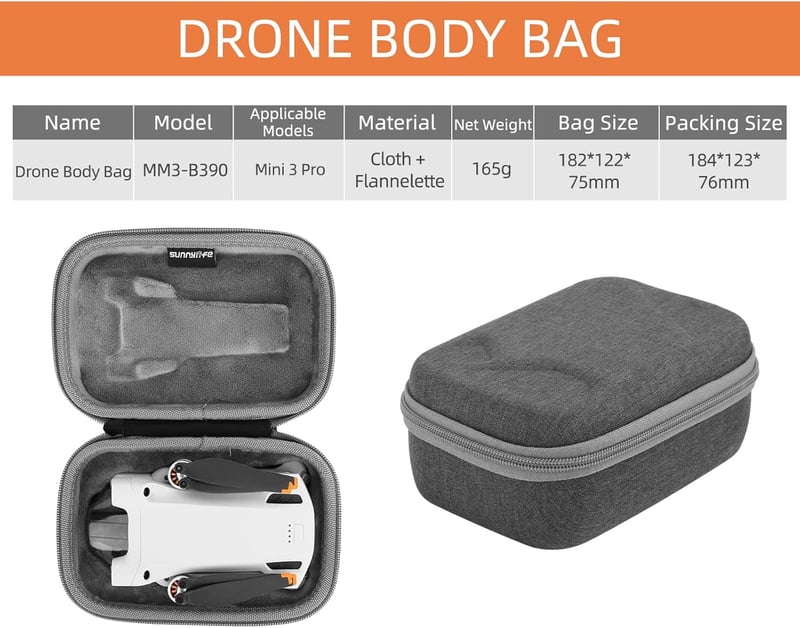 DJI Mini 3 Pro drón és távirányító hordtáska - MotuTech kompakt, kemény védőtok