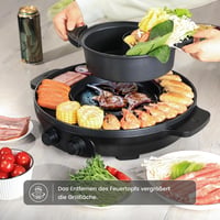 ENFRIFAM 2000W Elektromos Hot Pot és Raclette Grill, 8 Személyes, Kettős Főzőzóna, Független Hőmérséklet Szabályozás, Tapadásmentes Bevonat 8