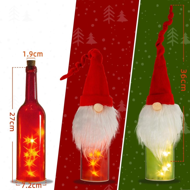 Elemes LED Üvegdísz Karácsonyfára Időzítővel