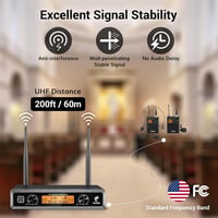 TONOR UHF TW822 Vezeték Nélküli Mikrofonszett Fejpántos és Csíptetős Mikrofonnal, 10 Frekvencia, 60m Hatótáv, Énekléshez, Karaokéhoz - 2 body pack 2