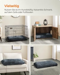 Feandrea XXL Plüss Kutyafekhely - Mosható, Puha, Sötétszürke, 122x74 cm 4