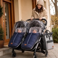Set accesorii cărucior: 1x sac iarnă + 1x husă ploaie gemeni + 1x geantă scutece cu salteluță 1