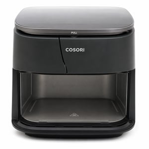 Cosori TurboBlaze XXL Forrólevegős Sütő 6L, 9 az 1-ben, DC — hibás, részben működik: első része két helyen törött, a tárolóból egy darab letört