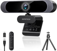 DEPSTECH DW49 Pro 4K Webkamera Távirányítóval - Ultra HD Felbontás, Windows és Mac Kompatibilis, Asztali Videóhívásokhoz 1