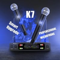 Micfuns K7 Profi vezeték nélküli karaoke mikrofon szett, 2 kézi VHF, 100m hatótáv 6
