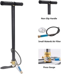 VerRich 3 Fokozatú PCP Kézi Pumpa 4500 Psi Nagy Nyomású Töltő -Kompresszor Fekete 6